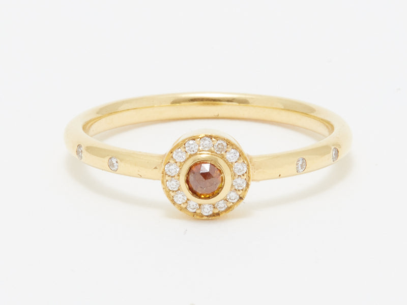 Brown and White Diamond Ring