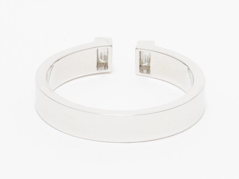 18K White Gold Two Diamond Baguette Ring