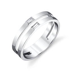 18K White Gold Double Baguette Ring