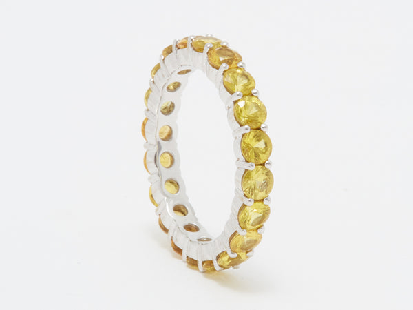 Very Fine Quality Yellow Sapphire Prong-Set Eternity Band