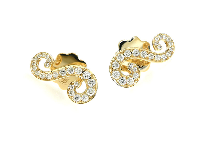 Pavé Set Diamond Swirl Earrings