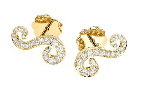 Pavé Set Diamond Swirl Earrings