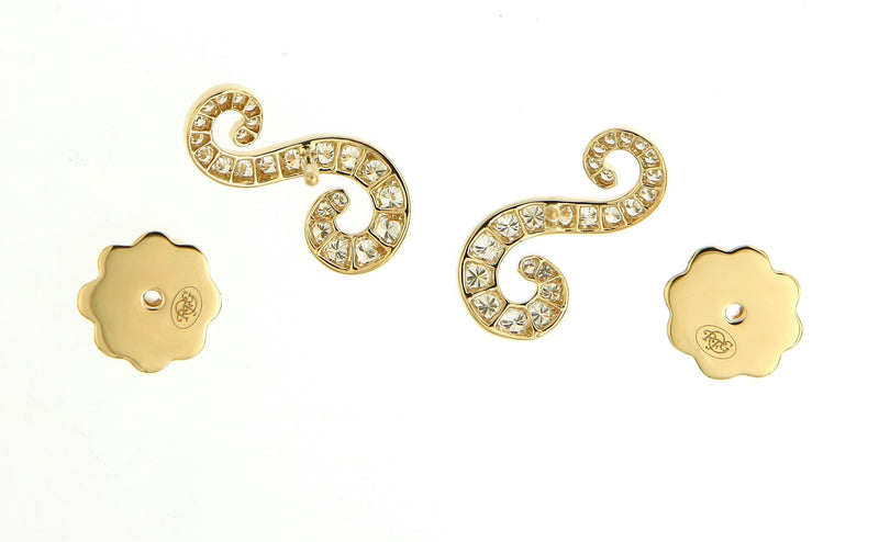 Pavé Set Diamond Swirl Earrings