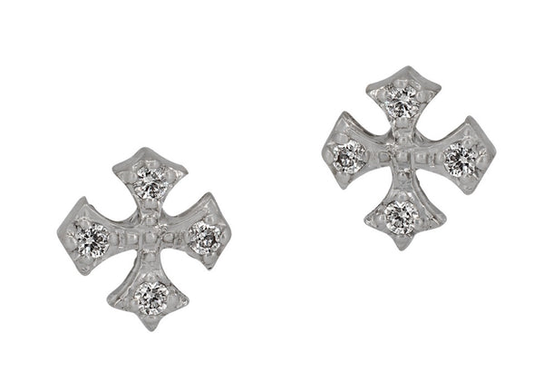 Diamond Cross Stud Earrings