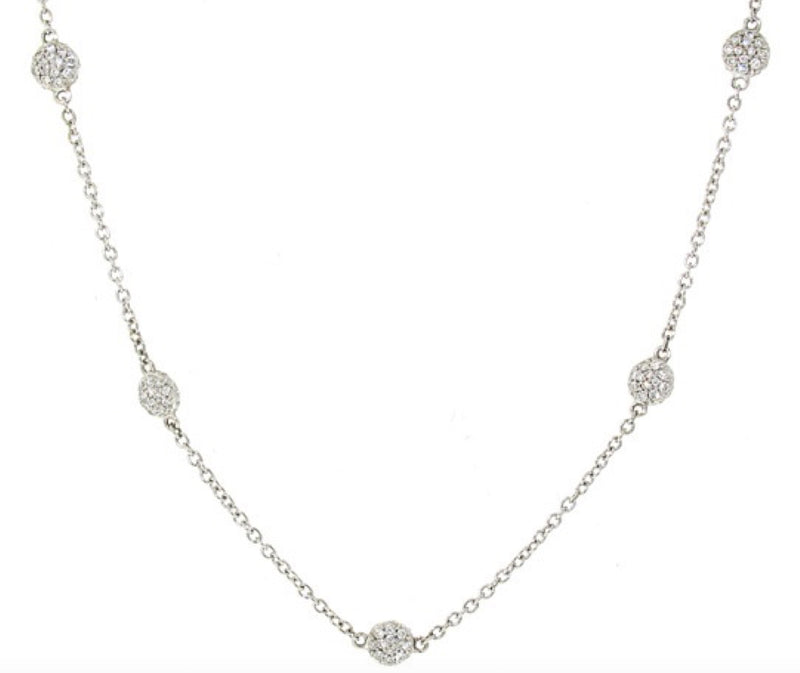 Pavé Set Diamond Dot Necklace