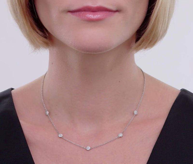 Pavé Set Diamond Dot Necklace