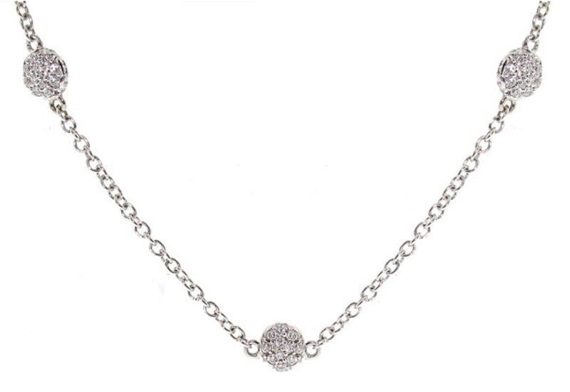 Pavé Set Diamond Dot Necklace