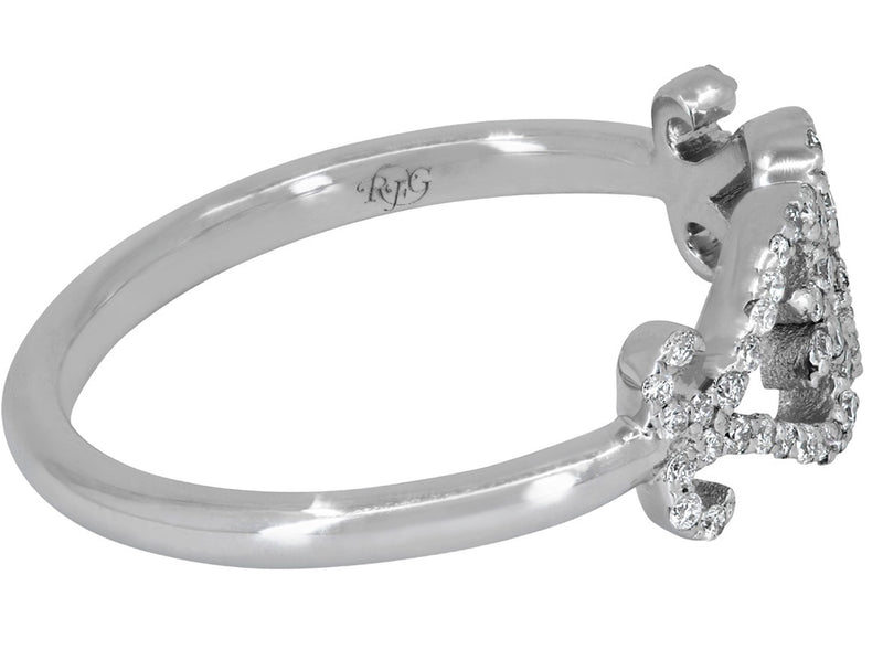 Diamond Double Heart Scroll Ring