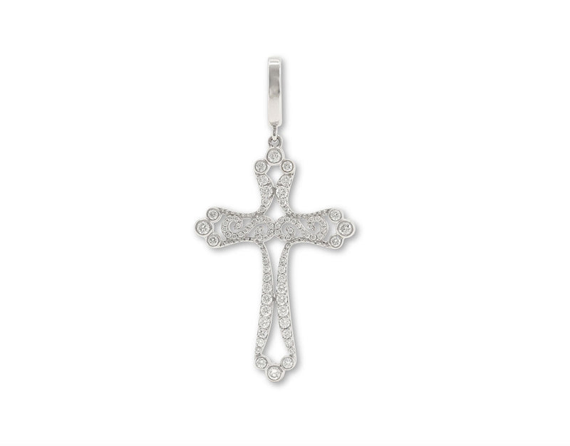 Diamond "Filigreen' Cross Pendant