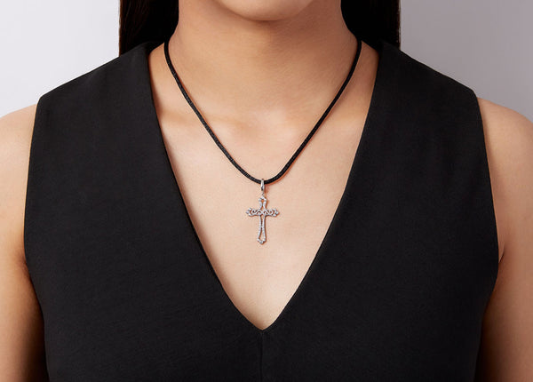 Diamond "Filigreen' Cross Pendant