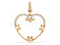 Heart Pendant in Rose Gold With Diamonds