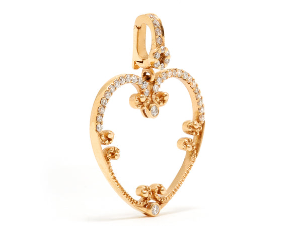 Heart Pendant in Rose Gold With Diamonds