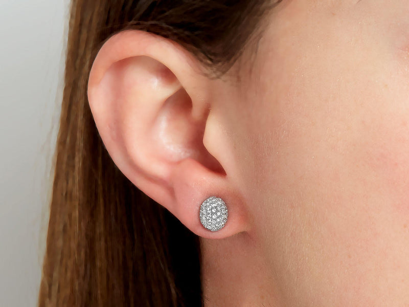 Oval Diamond Stud Earrings