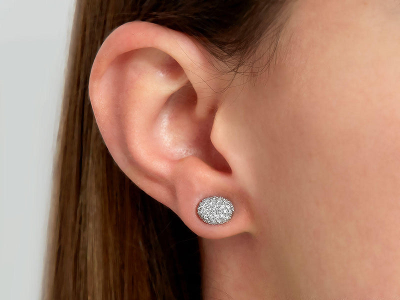 Oval Diamond Stud Earrings