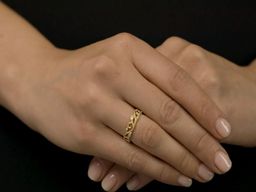 18K Rose Gold Leaves and Vines Eternity Ring